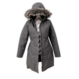 The North Face puffer jacket Parka goose down filled faux fur grey size small